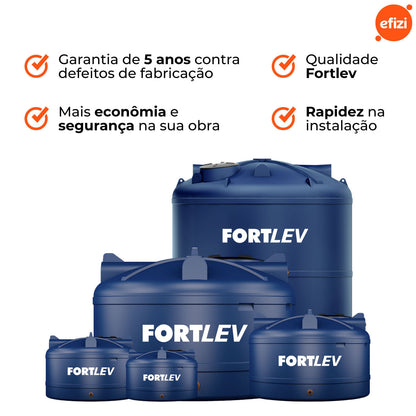 Tanque Polietileno 10.000L Azul Fortlev