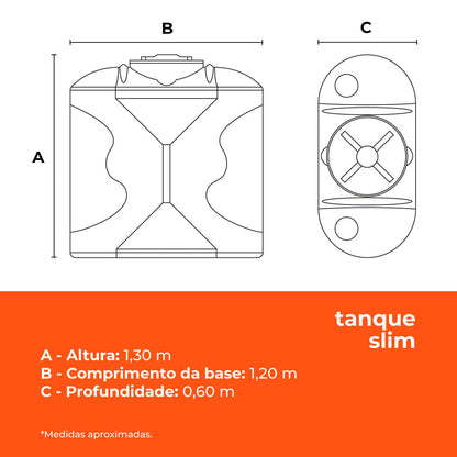 Tanque Slim 600L Bege e Separador de Folhas Fortlev