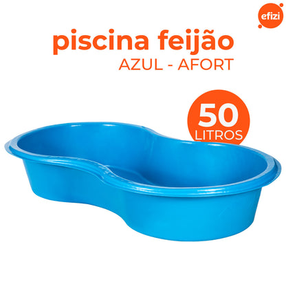 Caixa Piscina Feijão 50 Litros Azul Afort