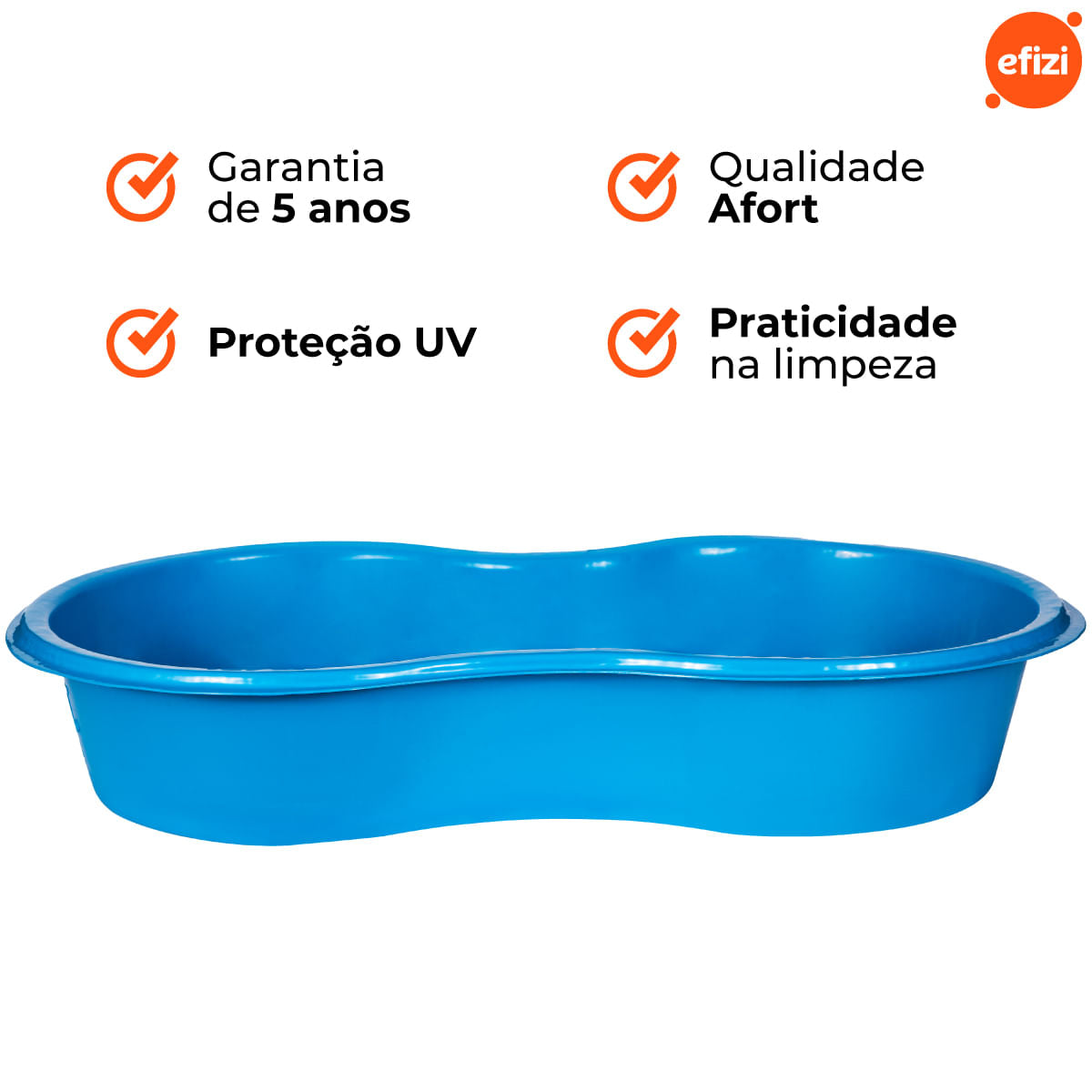 Caixa Piscina Feijão 50 Litros Azul Afort