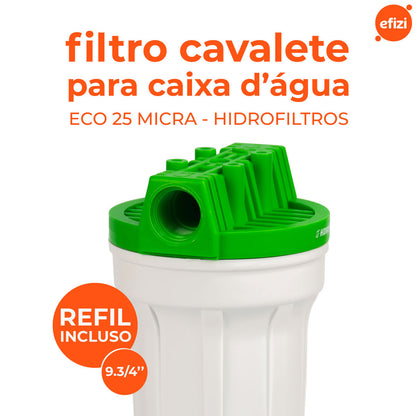 Filtro Cavalete 9.3/4" 25 Micra Verde Hidrofiltros