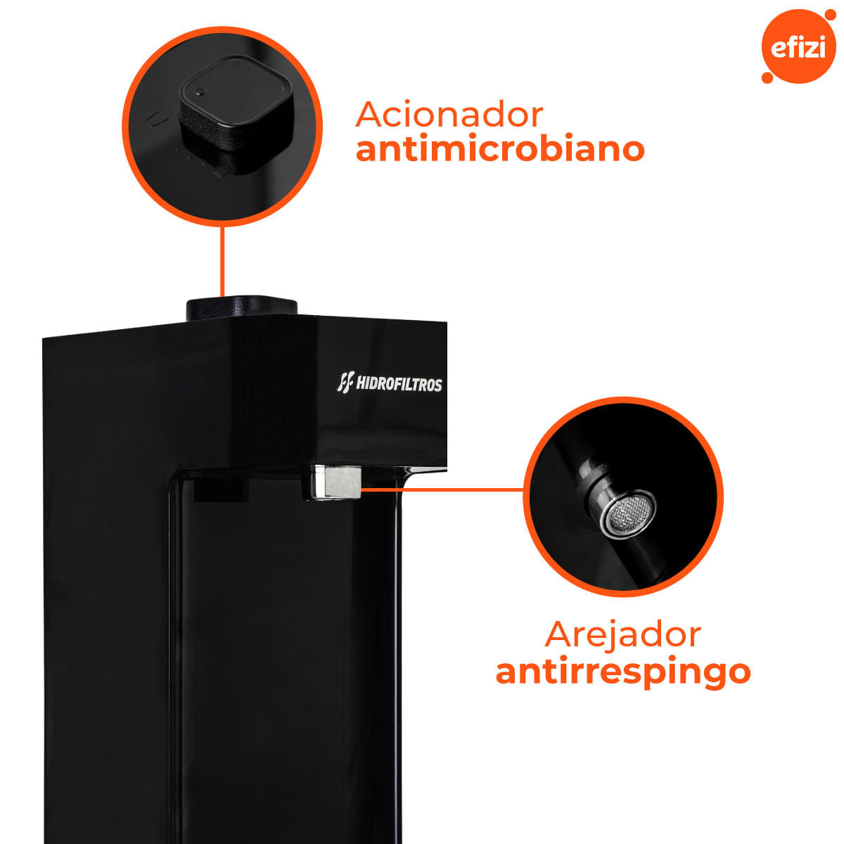 Purificador Facile C3 Carvão Ativado Preto Hidrofiltros