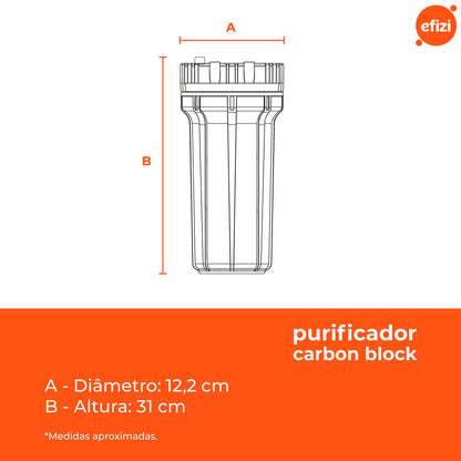 Filtro Cavalete Clor 9.3/4" Carvão Ativado Branco Hidrofiltros