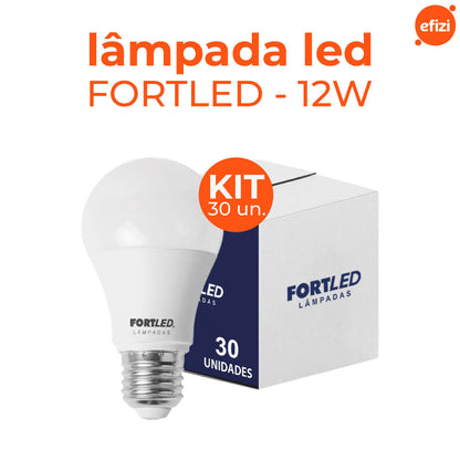 Kit C/ 30 Lampadas Led Bulbo 12W Fortled