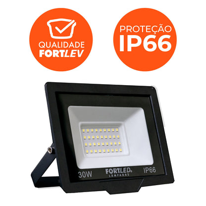 Kit 10 Refletores de Led 30W Fortled