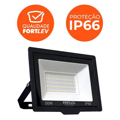 Kit 10 Refletores de Led  50W Fortled