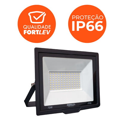 Kit 10 Refletores de Led 70W  Fortled