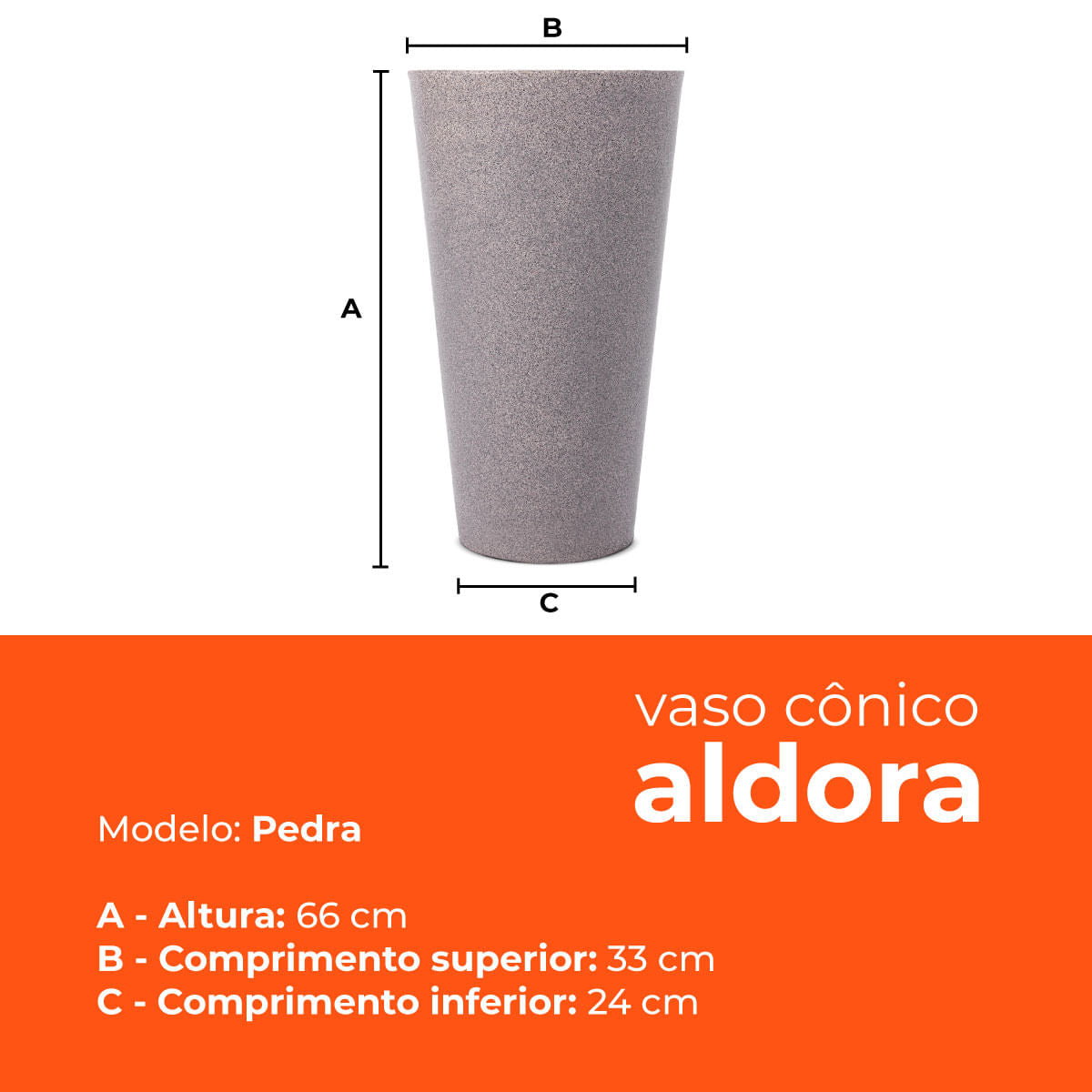 Kit 3 Vasos Aldora Pedra 66 Terrano