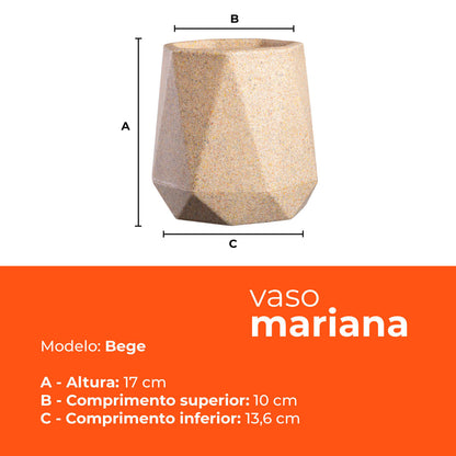 Kit 3 Vasos Mariana Bege Terrano