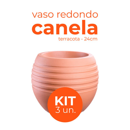 Kit 3 Vasos Canela Terracota 24 Terrano