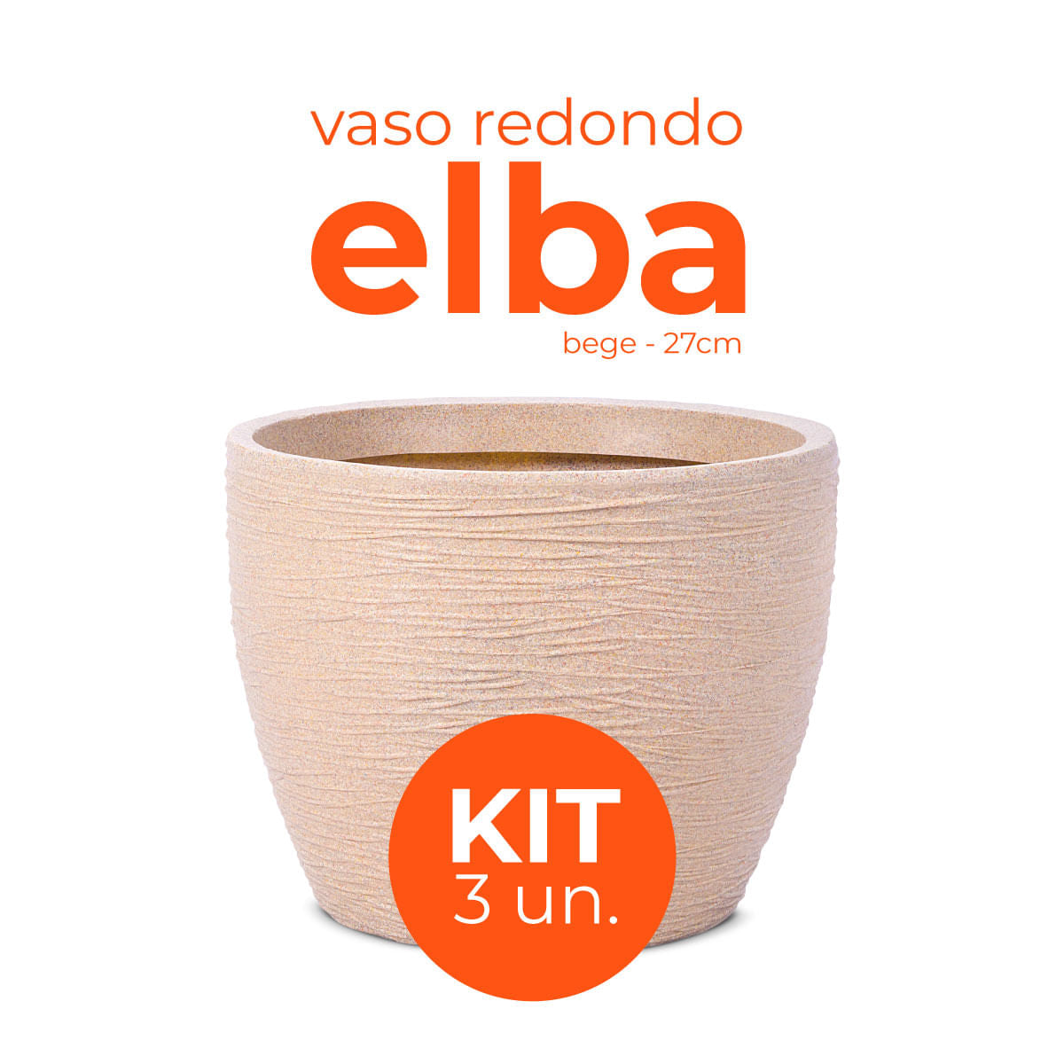 Kit 3 Vasos Elba Bege 27 Terrano