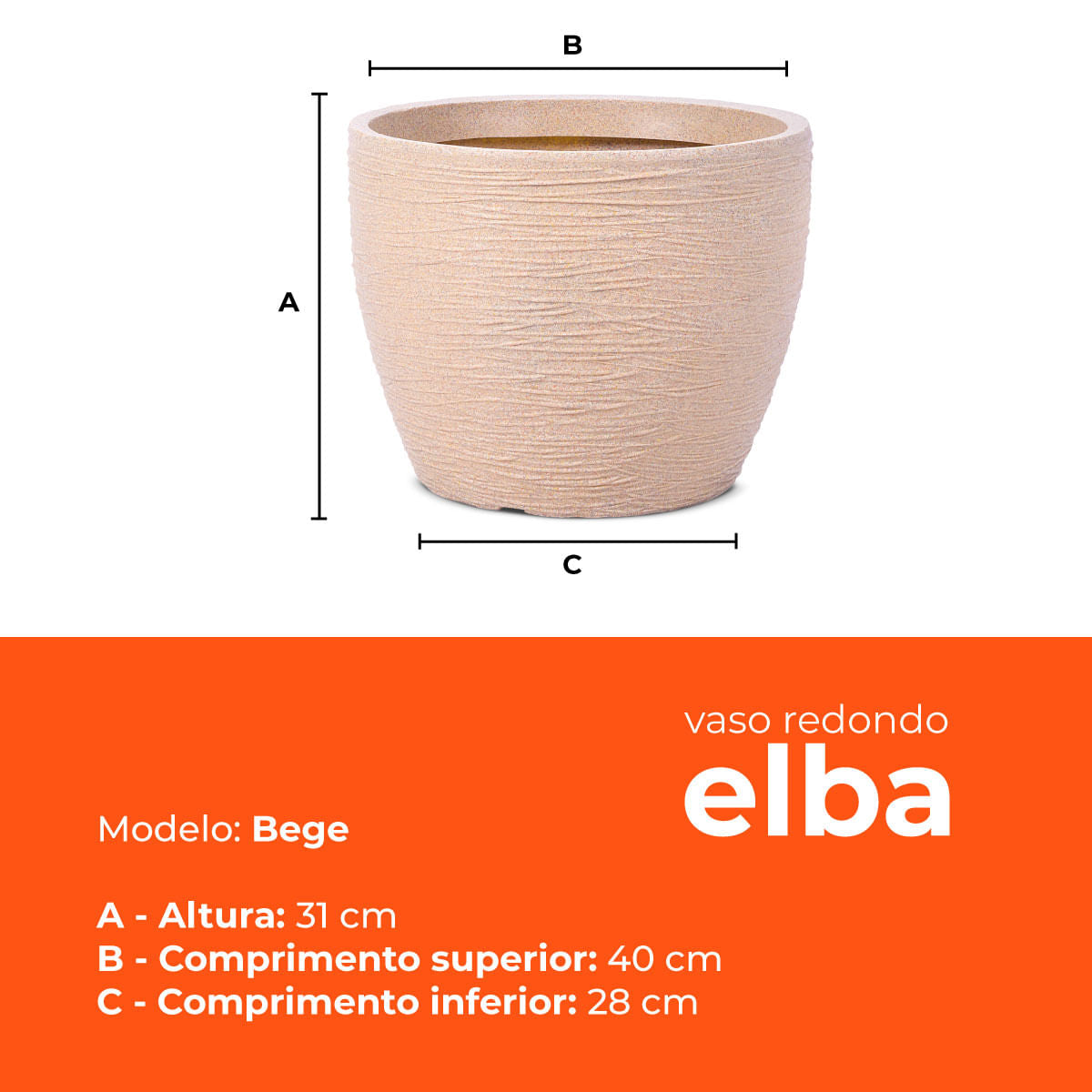 Kit 3 Vasos Elba Bege 31 Terrano