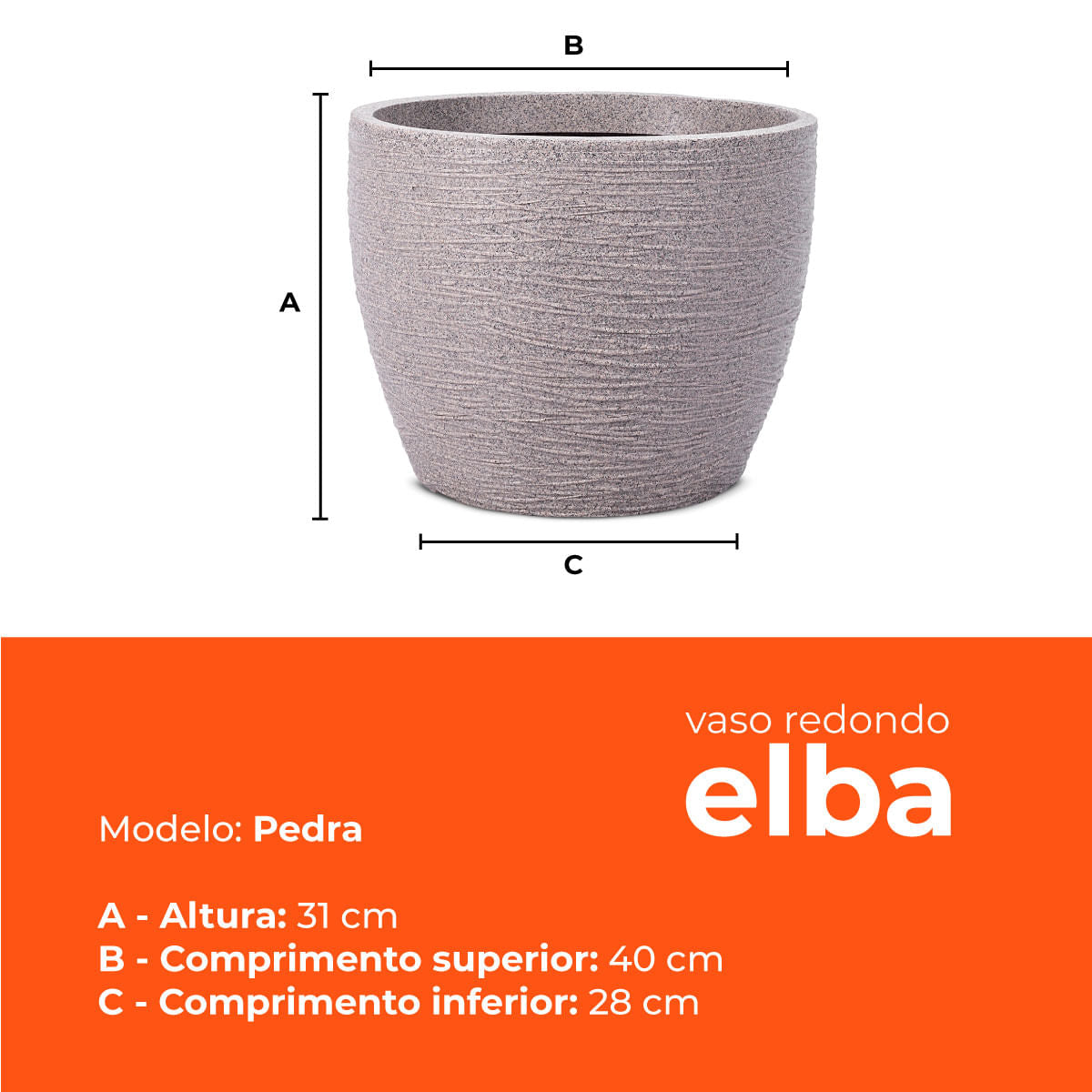 Kit 3 Vasos Elba Pedra 31 Terrano