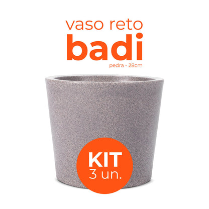 Kit 3 Vasos Badi Pedra 28 Terrano