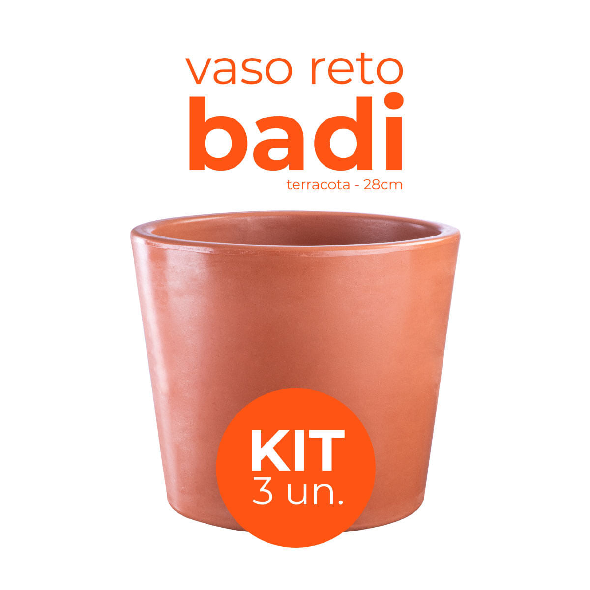 Kit 3 Vasos Badi Terracota 28 Terrano