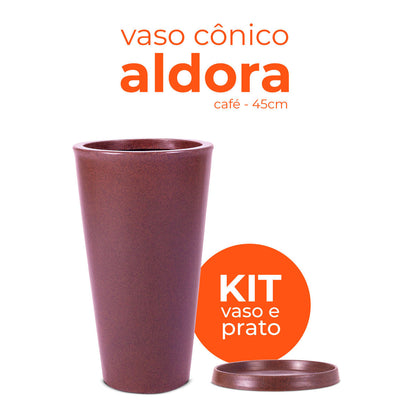 Kit Vaso e Prato Aldora Café 45 Terrano