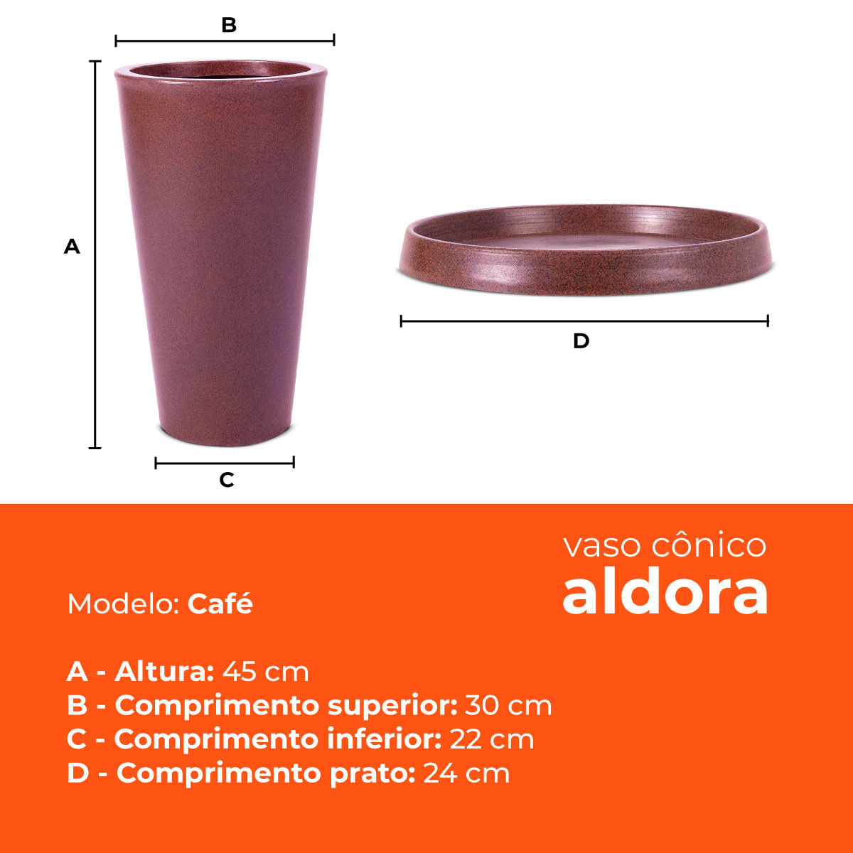 Kit Vaso e Prato Aldora Café 45 Terrano