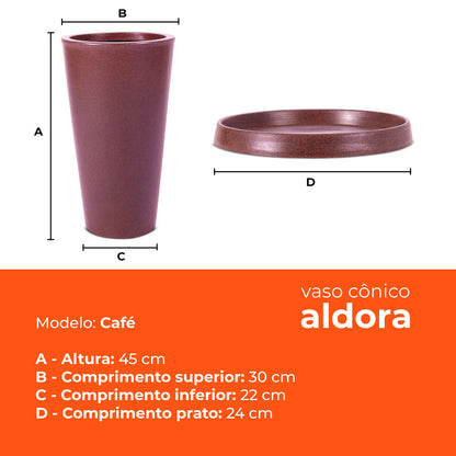 Kit Vaso e Prato Aldora Café 45 Terrano