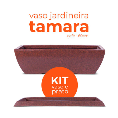 Kit Vaso e Prato Jardineira Tamara Café 60 Terrano