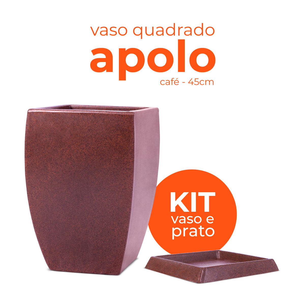 Kit Vaso e Prato Quadrado Apolo Café 45 Terrano