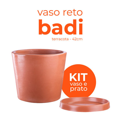 Kit Vaso e Prato Badi Terracota 42 Terrano