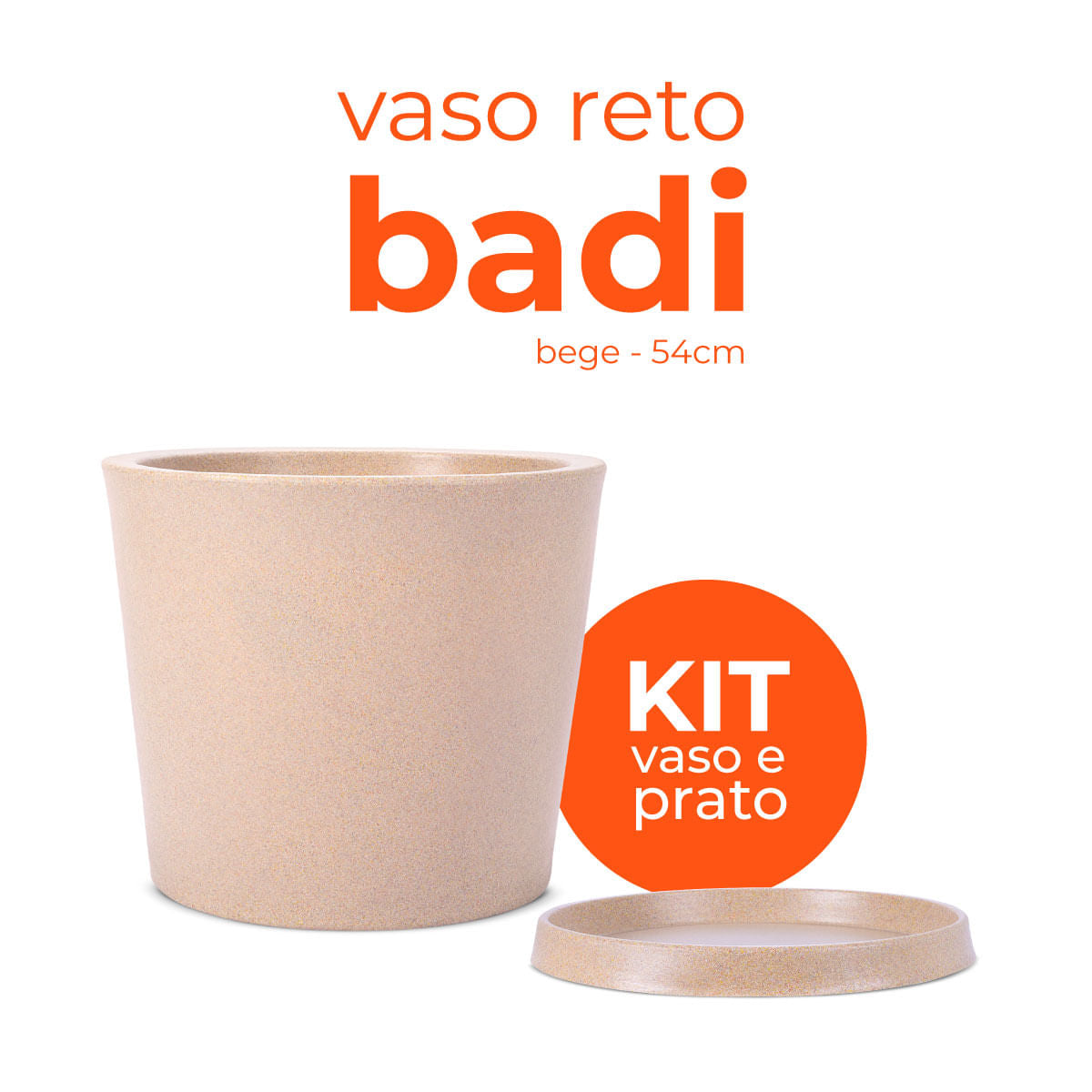 Kit Vaso e Prato Badi Bege 54 Terrano