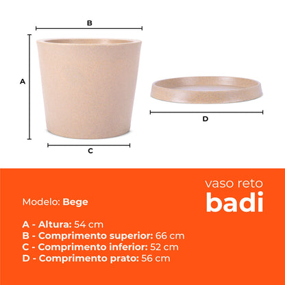 Kit Vaso e Prato Badi Bege 54 Terrano