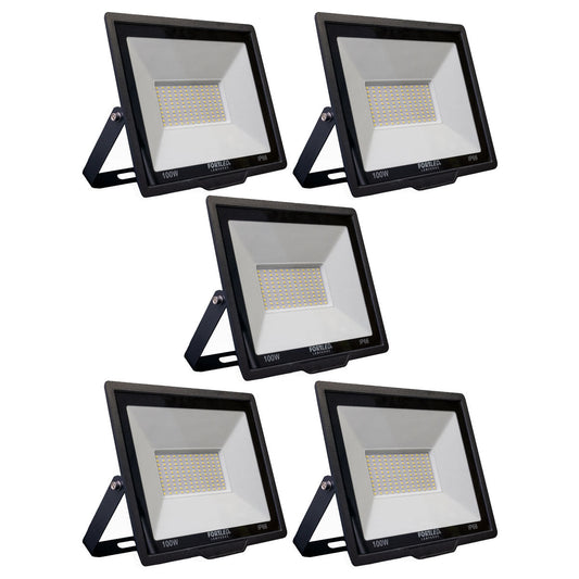 Kit 5 Refletores de Led 100W Fortled