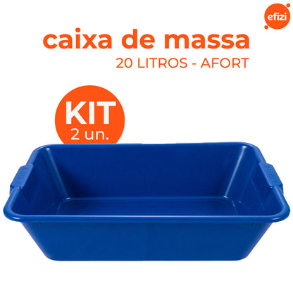 Kit 2 Caixas de Massa Azul 20 litros Afort