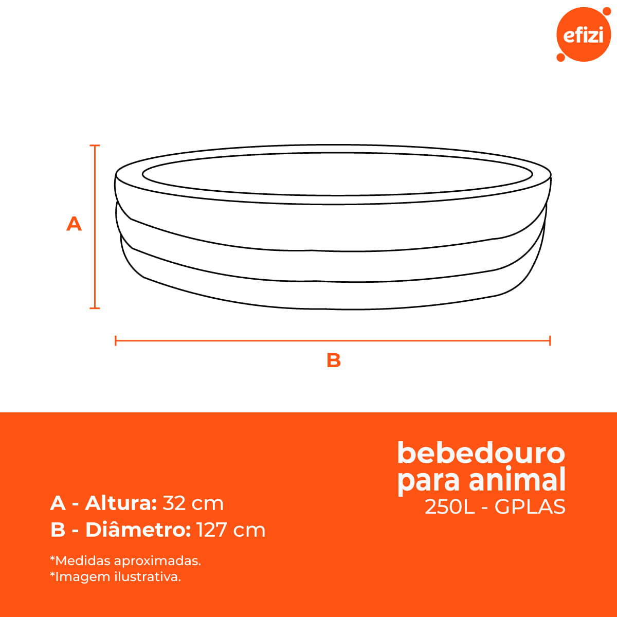 Bebedouro para Animal 250L Preto Gplas