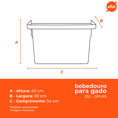 Kit 2 Bebedouros para Animais 25L Preto Gplas