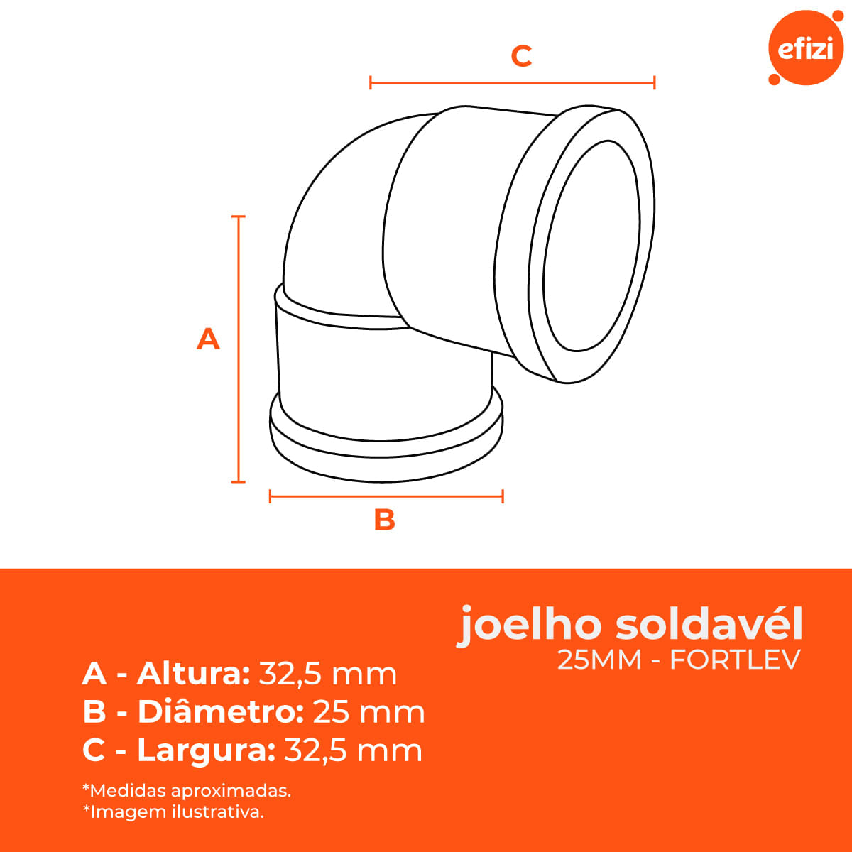 Joelho 90 Soldável 25 mm Fortlev