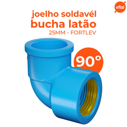 Joelho 90 Soldável Bucha Latão 25X1/2 Fortlev