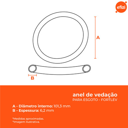 Anel de Vedação para Esgoto 100 mm Fortlev