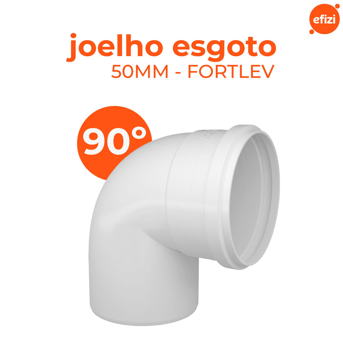 Kit Joelho Esgoto 90 50mm Fortlev 25 Unidades