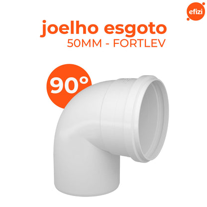 Kit Joelho Esgoto 90 50mm Fortlev 25 Unidades