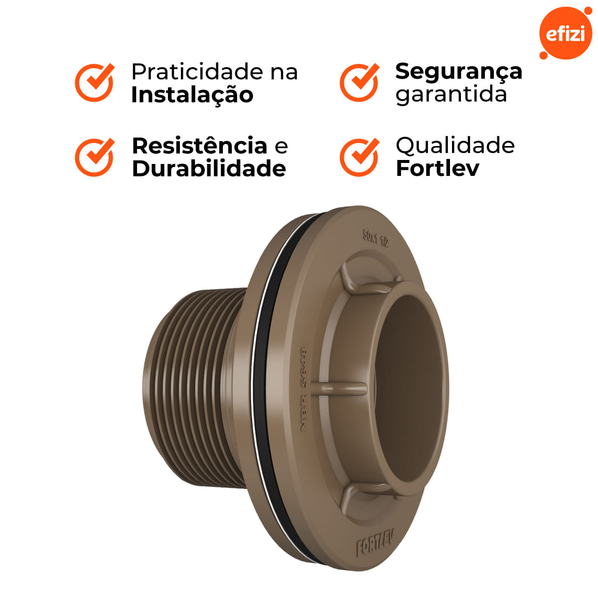 Kit Adaptador Flange 50x1.1/2 Fortlev 5 Unidades