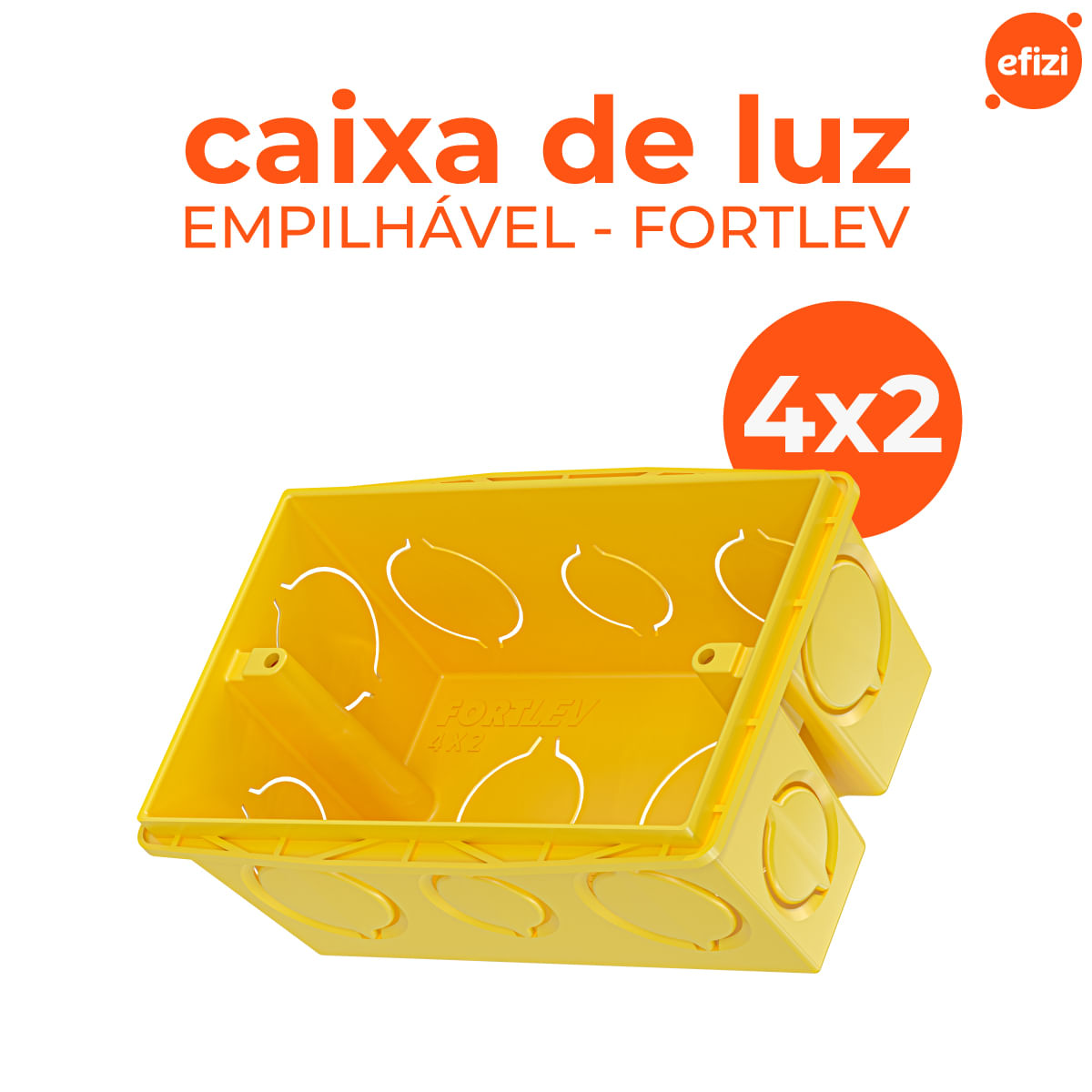 Caixa de Luz Retangular Fortlev Empilha