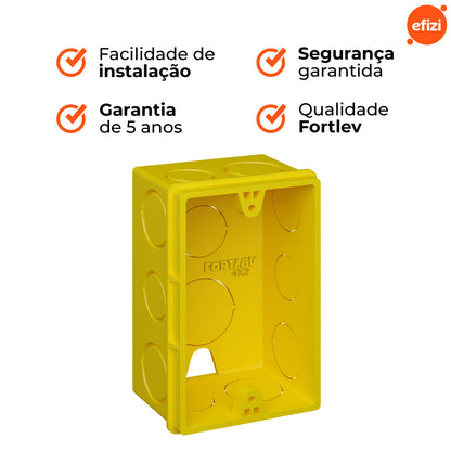 Caixa de Luz Retangular Fortlev  Reforçada