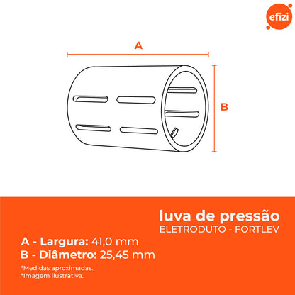 Kit Luva Pressão Eletroduto 25mm Fortlev 50 Unidades