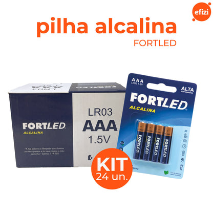 Pilha Alcalina AAA 24 unidades Fortled