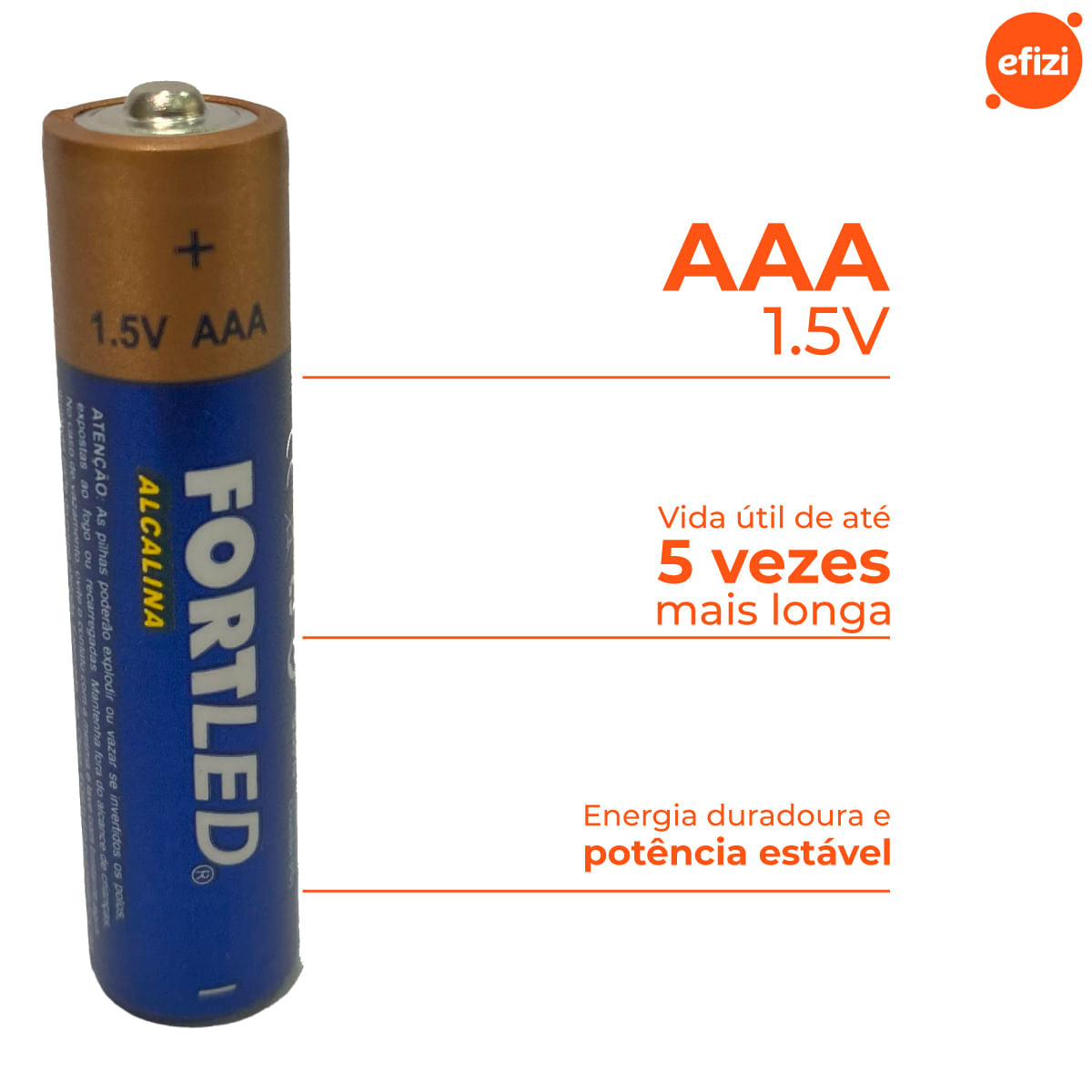 Pilha Alcalina AAA 24 unidades Fortled