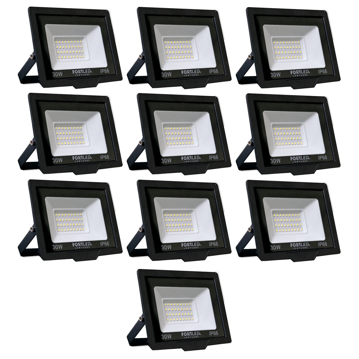 Refletores Kit 10 Refletores de Led 30W Fortled – Efizi