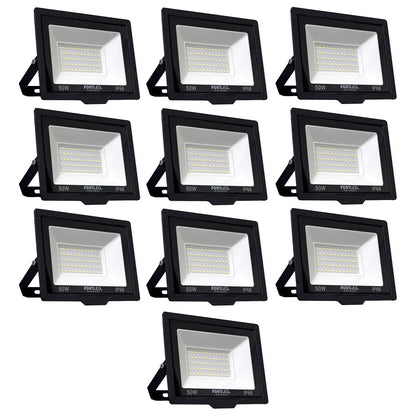 Kit 10 Refletores de Led  50W Fortled