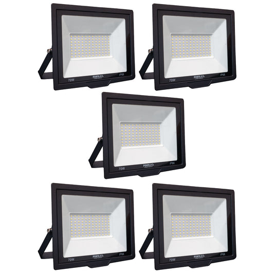 Kit 5 Refletores de Led 70W  Fortled