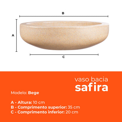 Vaso Bacia Safira Bege 10 Terrano