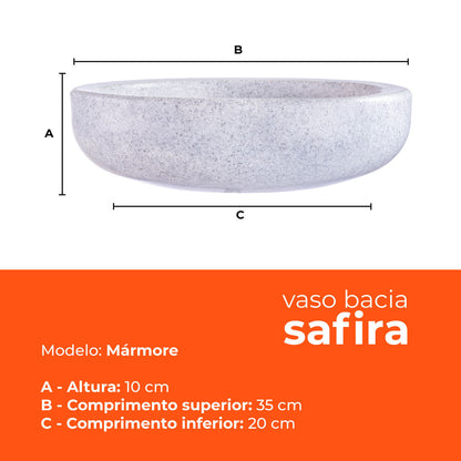 Vaso Bacia Safira Marmore 10 Terrano