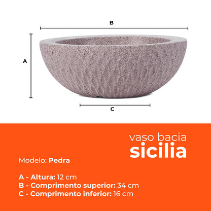 Vaso Bacia Sicilia Pedra 12 Terrano