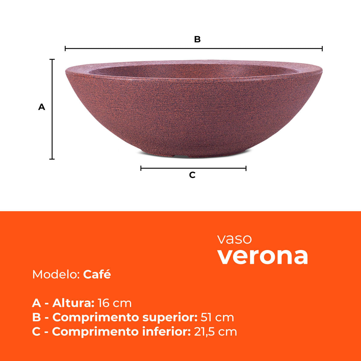 Vaso Bacia Verona Café 16 Terrano