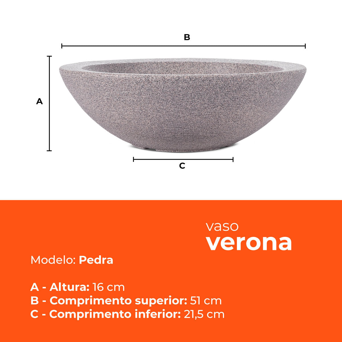 Vaso Bacia Verona Pedra 16 Terrano